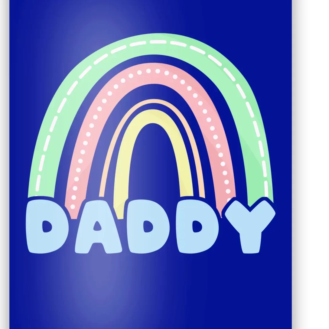 Dad Pastel Rainbow Family 1st Birthday Party Gift Poster