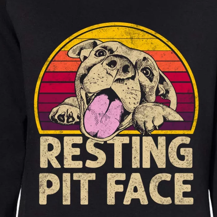 Dog Pitbull Resting Pit Face Funny Gift For Pitbull Lovers Gift Womens California Wash Sweatshirt