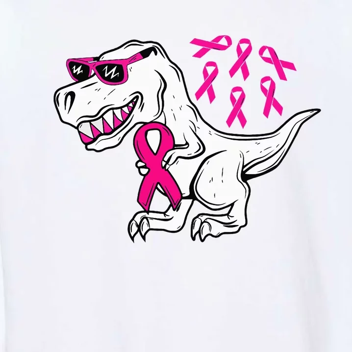 Dinosaur Pink Ribbon Breast Cancer Awareness Month Warrior Garment-Dyed Sweatshirt