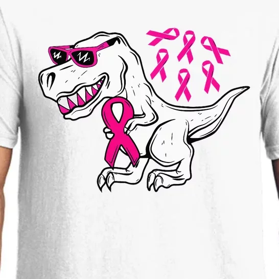 Dinosaur Pink Ribbon Breast Cancer Awareness Month Warrior Pajama Set