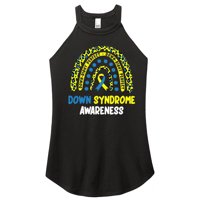 DownRight Perfect Rainbow T21 Down Syndrome Awareness Women’s Perfect Tri Rocker Tank