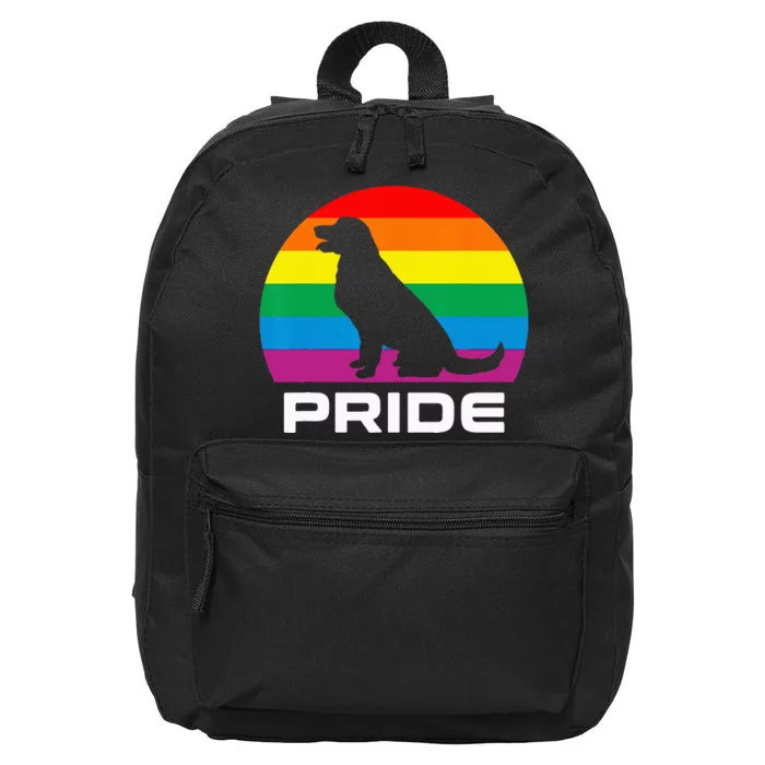 Dog Pride Rainbow Dog 16 in Basic Backpack