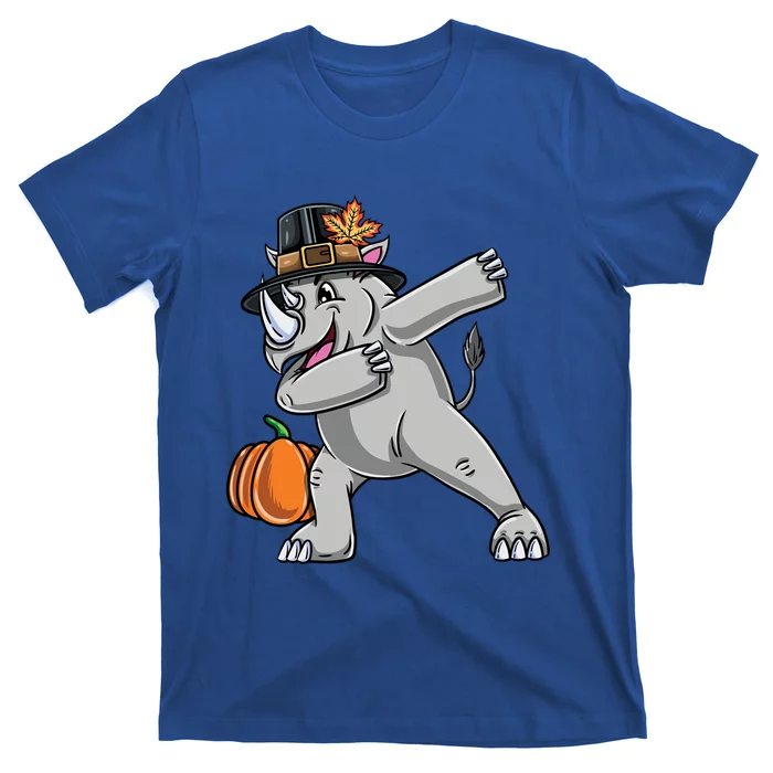 Dabbing Pilgrim Rhino Thanksgiving Gift T-Shirt