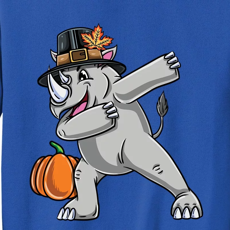 Dabbing Pilgrim Rhino Thanksgiving Gift Tall Sweatshirt