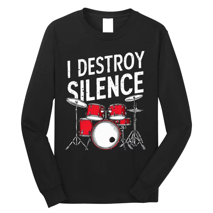 Drums & Percussion Rock Music Drummer Gift Long Sleeve Shirt