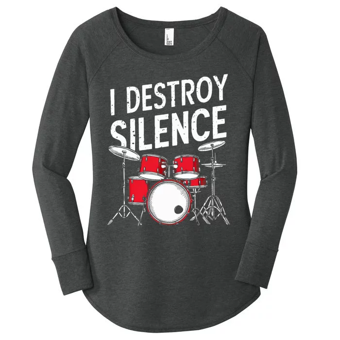 Drums & Percussion Rock Music Drummer Gift Women's Perfect Tri Tunic Long Sleeve Shirt