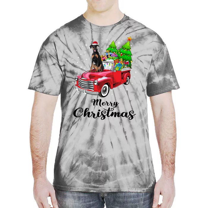 Dober Pinscher Ride Red Truck Christmas Pajama Great Gift Tie-Dye T-Shirt