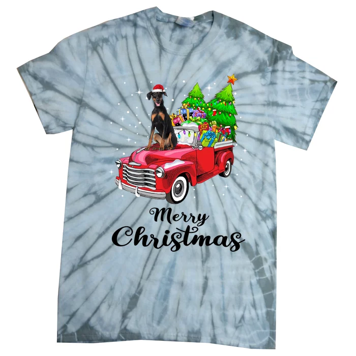 Dober Pinscher Ride Red Truck Christmas Pajama Great Gift Tie-Dye T-Shirt