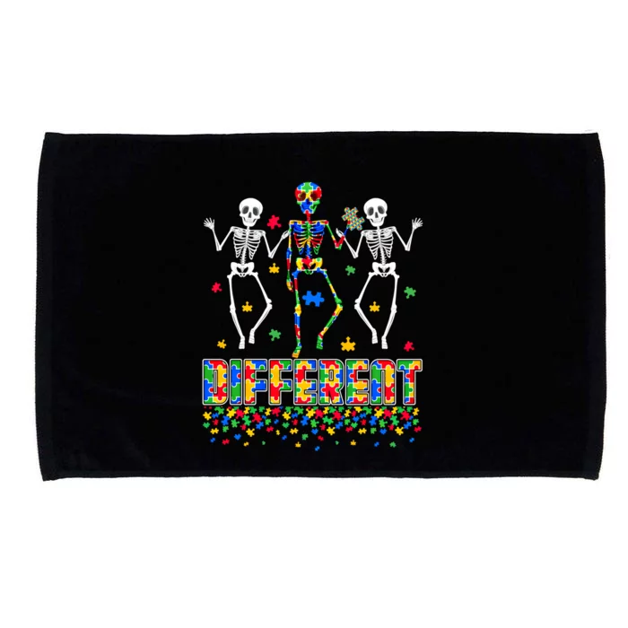 Different Puzzle Skeleton Autism Awareness Day Autistic Cool Gift Microfiber Hand Towel