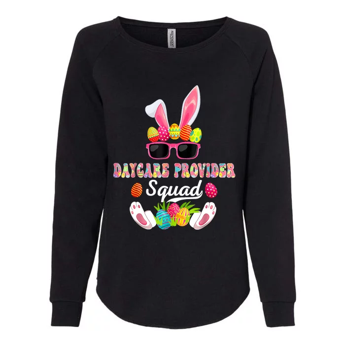 Daycare Provider Squad Costume Bunny Sunglasses Easter Eggs Womens California Wash Sweatshirt