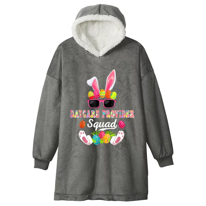 Daycare Provider Squad Costume Bunny Sunglasses Easter Eggs Hooded Wearable Blanket