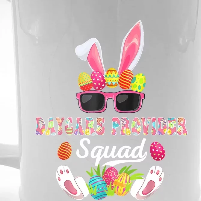 Daycare Provider Squad Costume Bunny Sunglasses Easter Eggs Front & Back Beer Stein