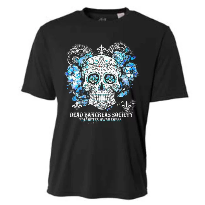 Dead Pancreas Society Diabetes Awareness Skull Flower Cooling Performance Crew T-Shirt