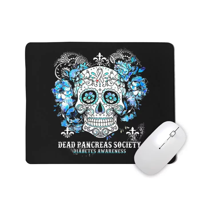 Dead Pancreas Society Diabetes Awareness Skull Flower Mousepad