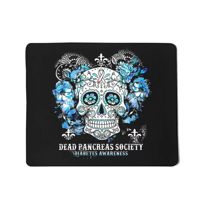 Dead Pancreas Society Diabetes Awareness Skull Flower Mousepad