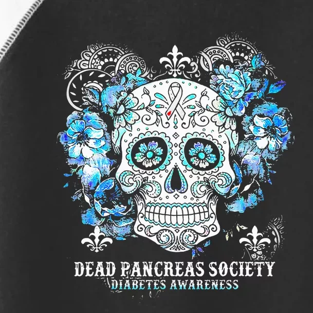 Dead Pancreas Society Diabetes Awareness Skull Flower Toddler Fine Jersey T-Shirt