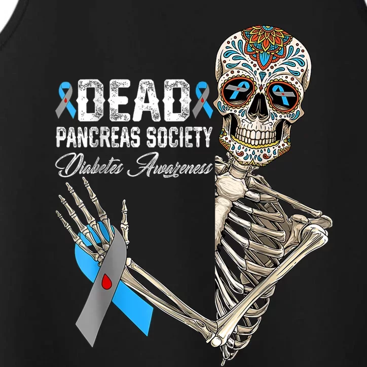 Dead Pancreas Society Diabetes Awareness Day Sugar Skeleton Performance Tank