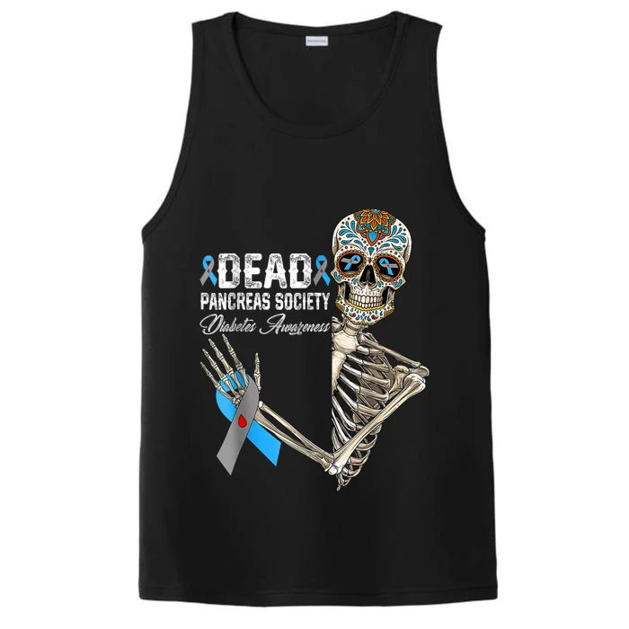 Dead Pancreas Society Diabetes Awareness Day Sugar Skeleton Performance Tank