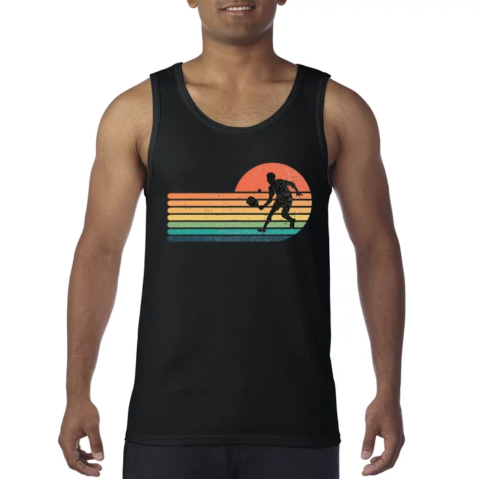 Distressed Pickleball Server Sunset Tank Top