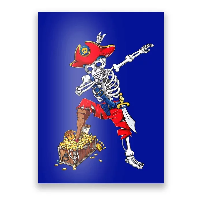 Dabbing Pirate Skeleton Dab Halloween Costume Gift Poster