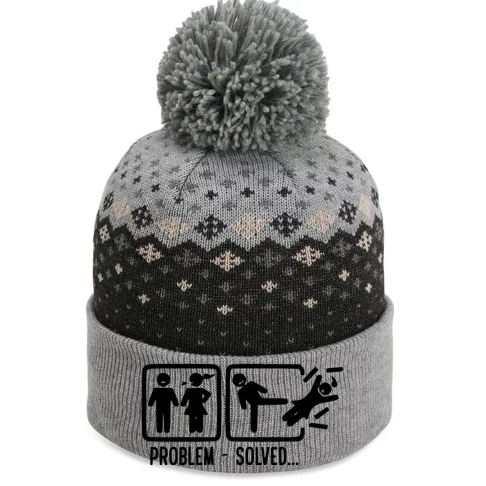 Divorce Problem Solved Funny Break Up The Baniff Cuffed Pom Beanie