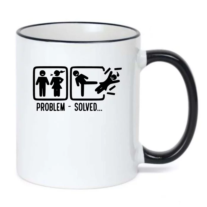 Divorce Problem Solved Funny Break Up Black Color Changing Mug