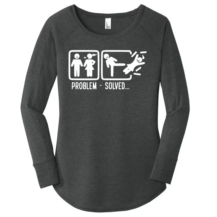 Divorce Problem Solved Funny Break Up Women's Perfect Tri Tunic Long Sleeve Shirt