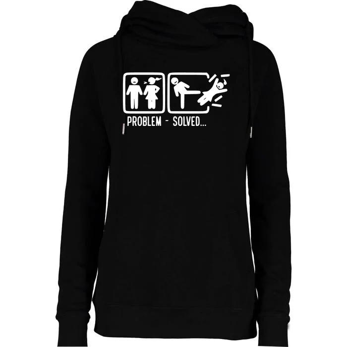 Divorce Problem Solved Funny Break Up Womens Funnel Neck Pullover Hood