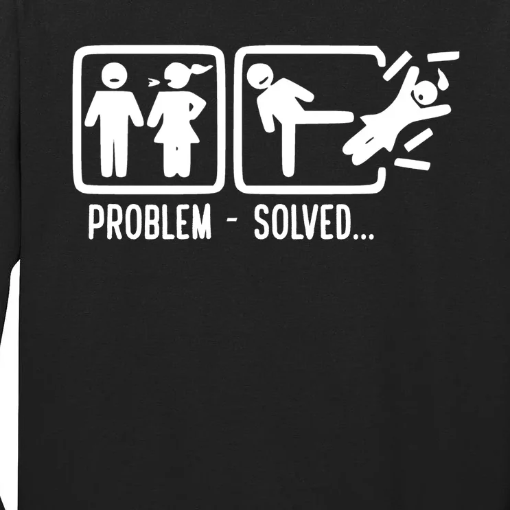 Divorce Problem Solved Funny Break Up Tall Long Sleeve T-Shirt