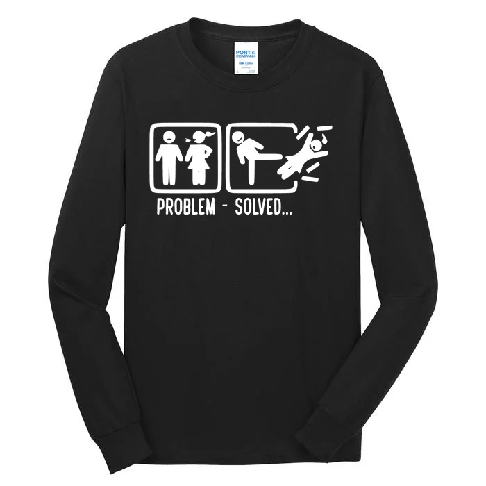 Divorce Problem Solved Funny Break Up Tall Long Sleeve T-Shirt