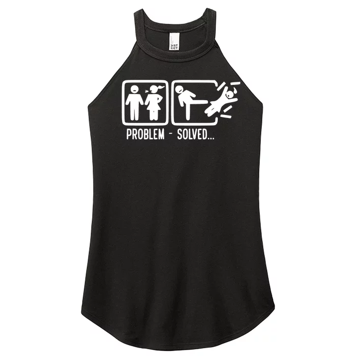 Divorce Problem Solved Funny Break Up Women’s Perfect Tri Rocker Tank