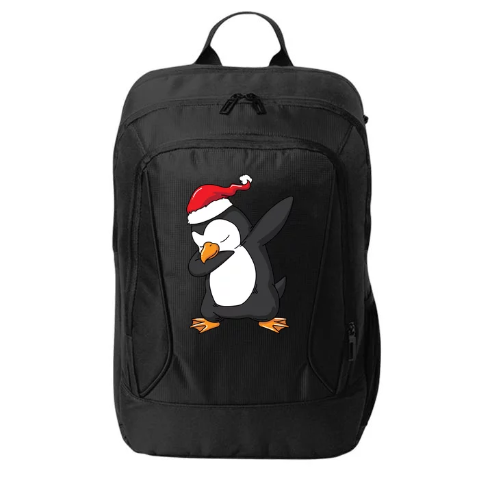 Dabbing Penguin Santa Hat Funny Christmas Gift City Backpack