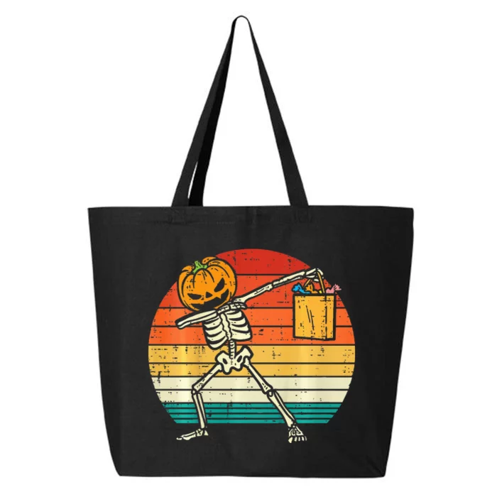 Dabbing Pumpkin Skeleton Candy Retro Halloween 25L Jumbo Tote