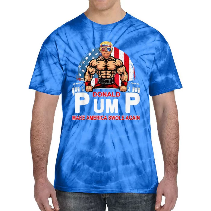 Donald Pump Swole America Again Gym Fitness Tie-Dye T-Shirt