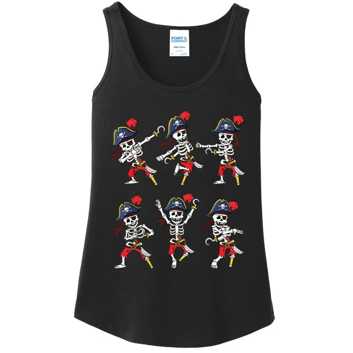 Dancing Pirate Skeletons Dance Challenge Boy Halloween Ladies Essential Tank