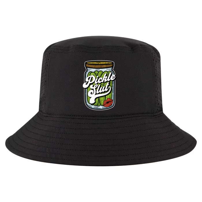 Dill Pickle Slut Funny Rude Humor Pickle Lover Jar Retro Front & Back Cool Comfort Performance Bucket Hat