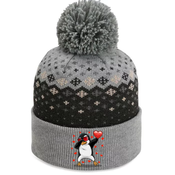 Dabbing Penguin Sunglasses Valentine's Day Heart Cute Gift The Baniff Cuffed Pom Beanie