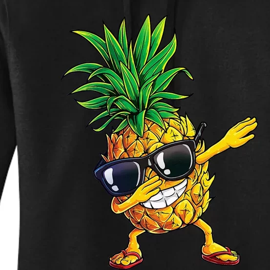 Dabbing Pineapple Sunglasses Aloha Beaches Hawaii Hawaiian Women's Pullover Hoodie