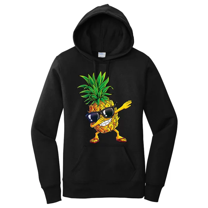 Dabbing Pineapple Sunglasses Aloha Beaches Hawaii Hawaiian Women's Pullover Hoodie