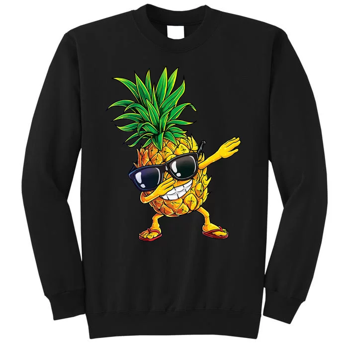 Dabbing Pineapple Sunglasses Aloha Beaches Hawaii Hawaiian Tall Sweatshirt