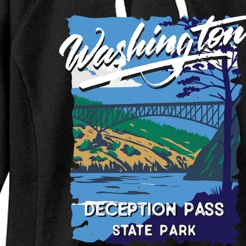 Deception Pass State Park Washington Evergreen State Camping Women's Fleece Hoodie