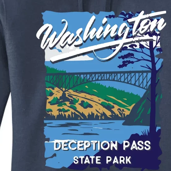 Deception Pass State Park Washington Evergreen State Camping Women's Pullover Hoodie