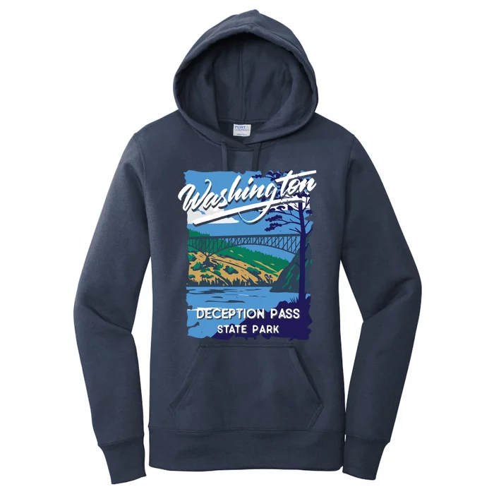 Deception Pass State Park Washington Evergreen State Camping Women's Pullover Hoodie