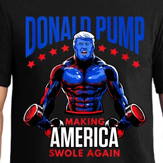 Donald Pump Swole America Trump Weight Lifting Gym Fitness Pajama Set