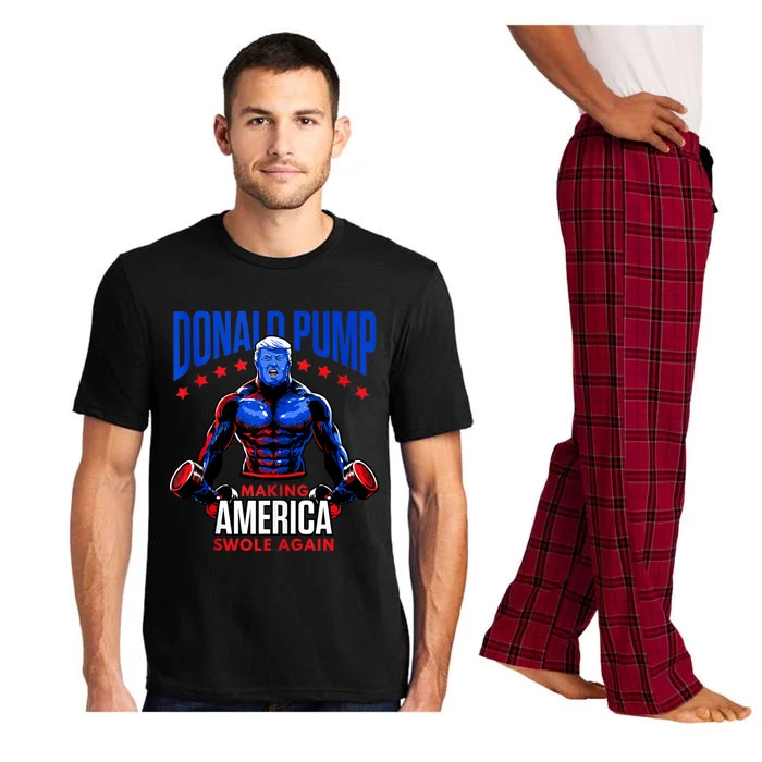 Donald Pump Swole America Trump Weight Lifting Gym Fitness Pajama Set