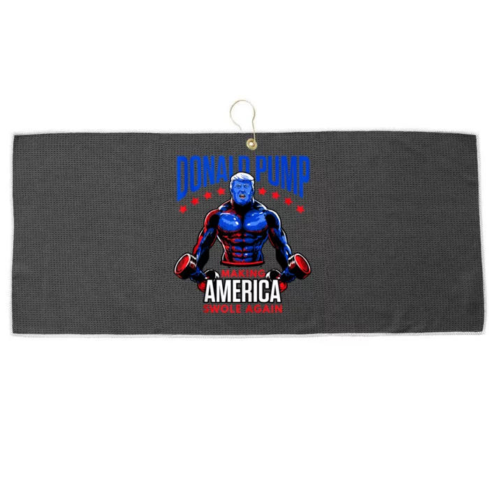 Donald Pump Swole America Trump Weight Lifting Gym Fitness Large Microfiber Waffle Golf Towel