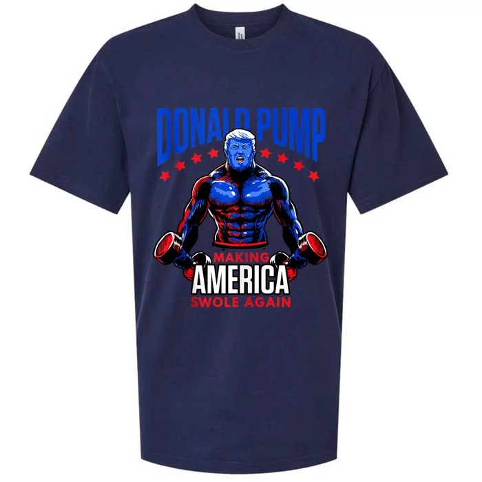 Donald Pump Swole America Trump Weight Lifting Gym Fitness Sueded Cloud Jersey T-Shirt