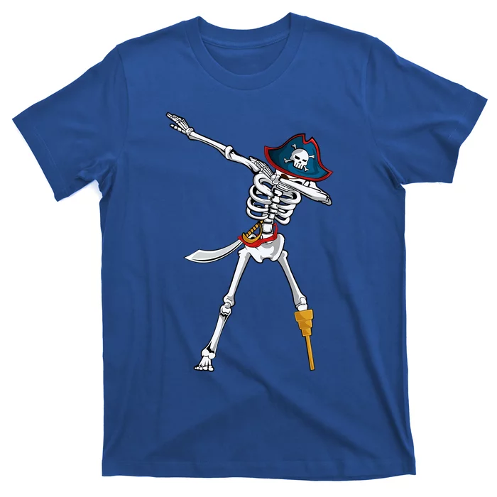 Dabbing Pirate Skeleton Funny Halloween Dab Meaningful Gift T-Shirt