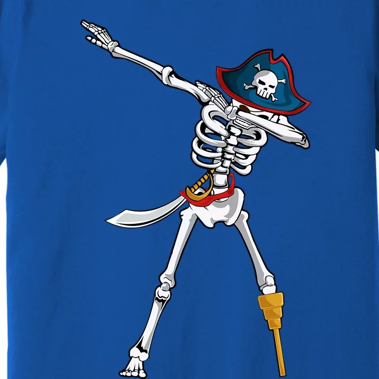 Dabbing Pirate Skeleton Funny Halloween Dab Meaningful Gift Premium T-Shirt