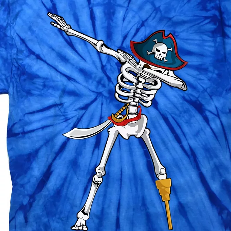 Dabbing Pirate Skeleton Funny Halloween Dab Meaningful Gift Tie-Dye T-Shirt